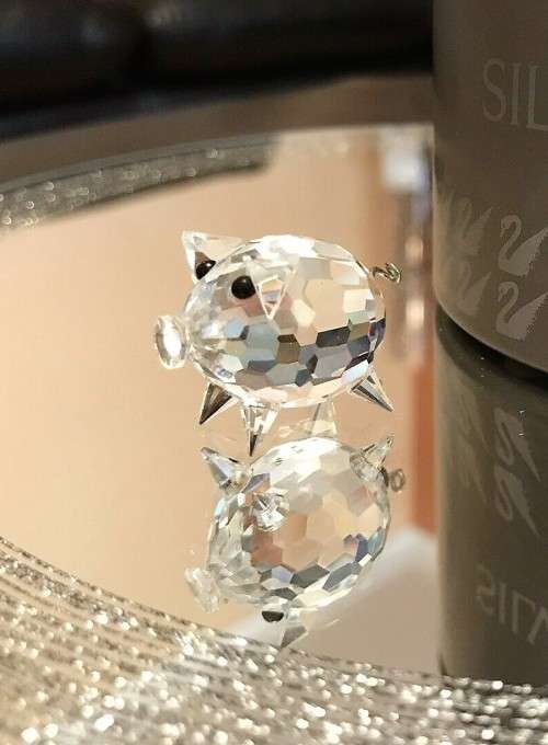 SWAROVSKI SILVER CRYSTAL ANIMAL MINI PIG  *