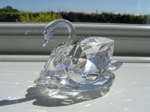 GENUINE Swarovski Crystal Large Swan Retired  *