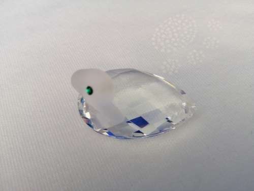 Stunning Crystal Glass Duck Green Eyes