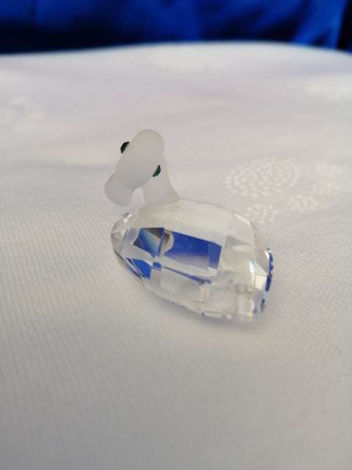 Stunning Crystal Glass Duck Green Eyes