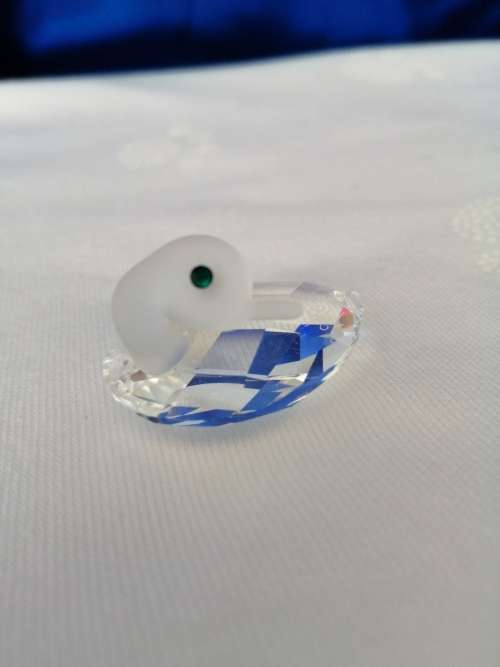 Stunning Crystal Glass Duck Green Eyes