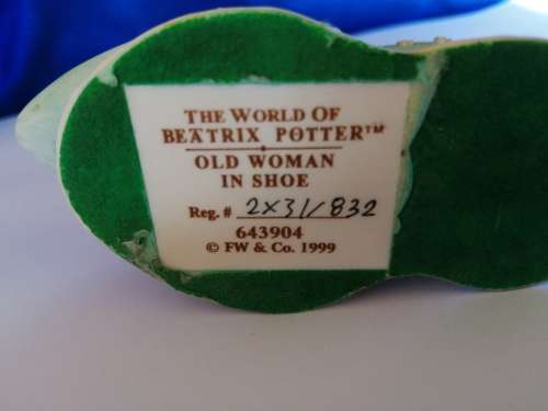 FW & Co  Beatrix Potter's " Old Woman Who Lived in a Shoe "  #