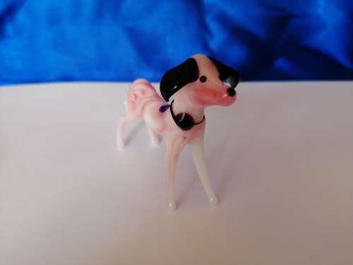 Stunning vintage blown glass Pink Dog