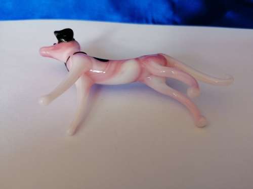 Stunning vintage blown glass Pink Dog