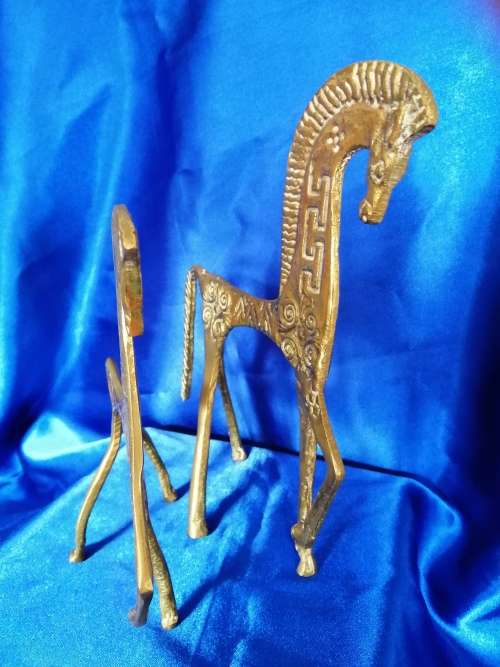 Brass two Egyptian Horses