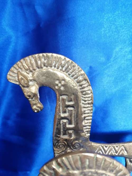 Brass two Egyptian Horses