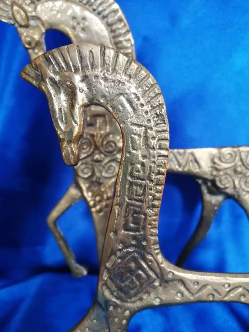 Brass two Egyptian Horses