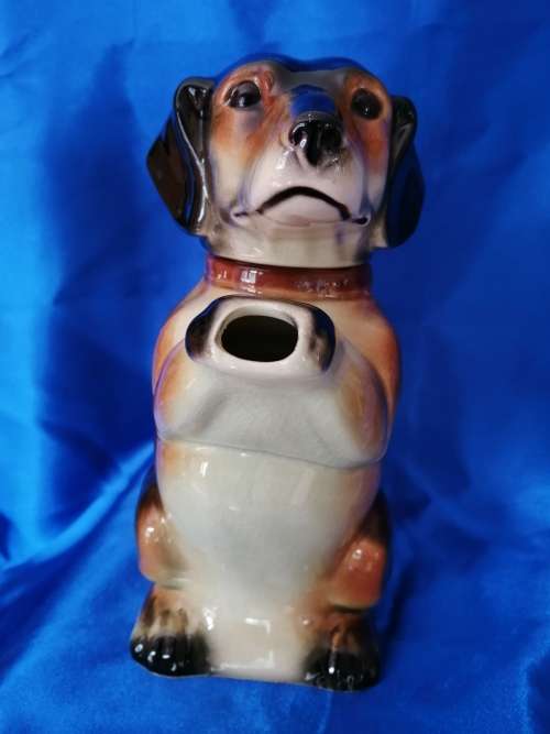 Germany ERPHILA Dachshund Sausage Dog Ceramic Teapot, vintage, #