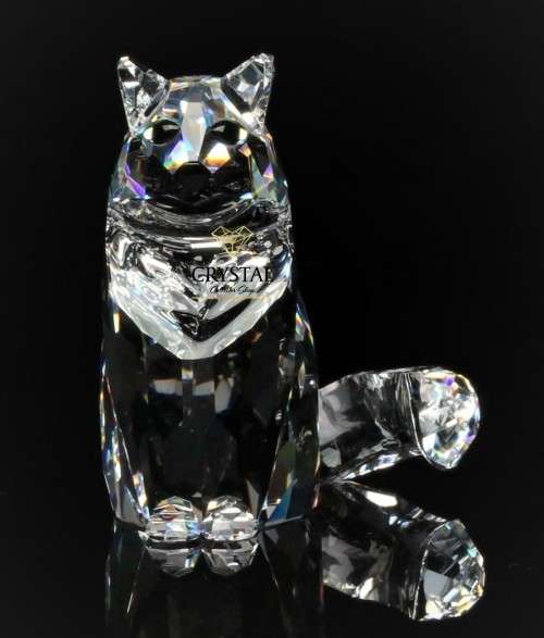 GENUINE Swarovski Silver Crystal Mother Cat sitting *
