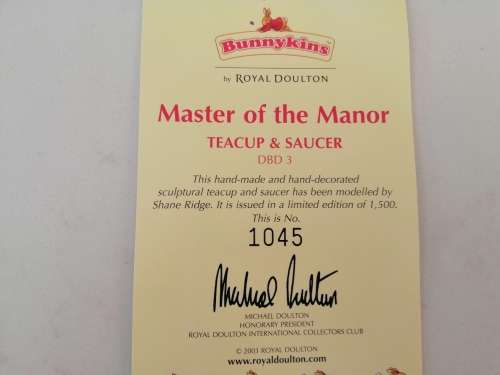 Royal Doulton Bunnykins `MASTER OF THE MANOR` DBD3 - LE #283 of 1,500