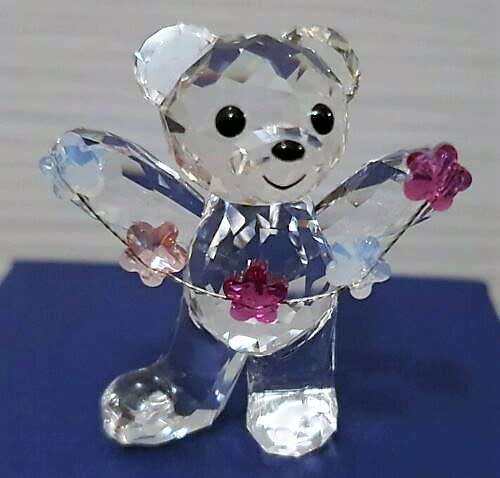 SWAROVSKI SILVER CRYSTAL `KRIS BEAR - 2010 FLOWERS FOR YOU` 1016620 *