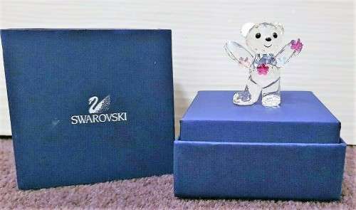 SWAROVSKI SILVER CRYSTAL `KRIS BEAR - 2010 FLOWERS FOR YOU` 1016620 *