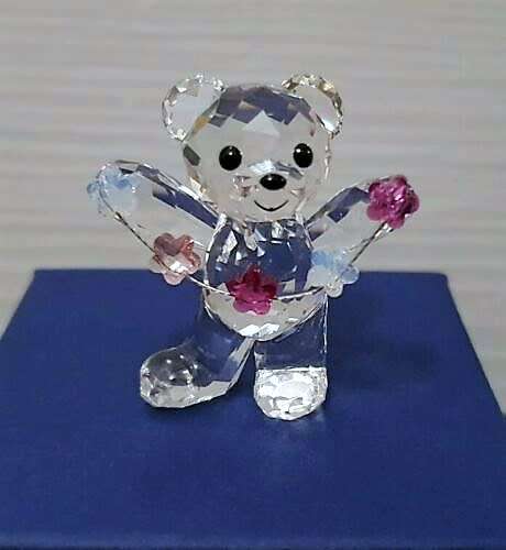 SWAROVSKI SILVER CRYSTAL `KRIS BEAR - 2010 FLOWERS FOR YOU` 1016620 *