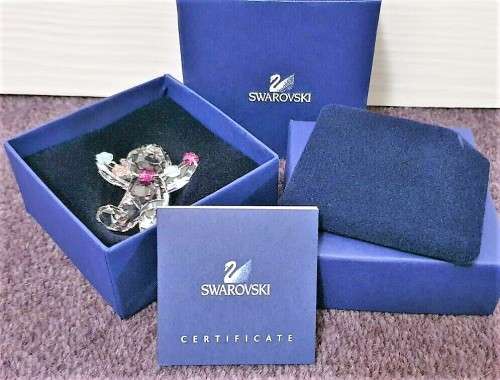 SWAROVSKI SILVER CRYSTAL `KRIS BEAR - 2010 FLOWERS FOR YOU` 1016620 *