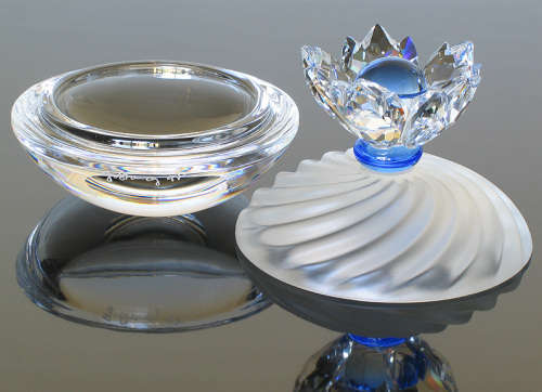 SWAROVSKI BLUE FLOWER JEWEL BOX RARE  *