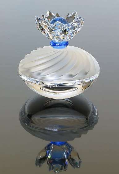 SWAROVSKI BLUE FLOWER JEWEL BOX RARE  *