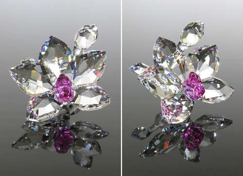 SWAROVSKI CRYSTAL Deep Pink Orchid  #
