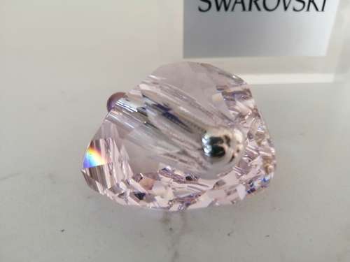 SWAROVSKI Faceted Crystal PINK HEART Perfume Bottle #
