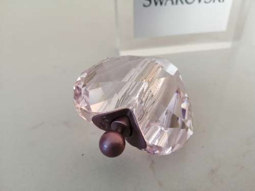 SWAROVSKI Faceted Crystal PINK HEART Perfume Bottle #
