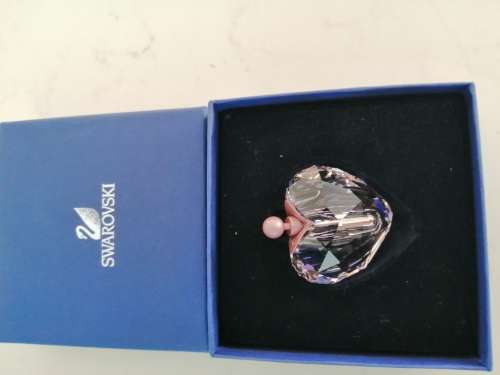 SWAROVSKI Faceted Crystal PINK HEART Perfume Bottle #