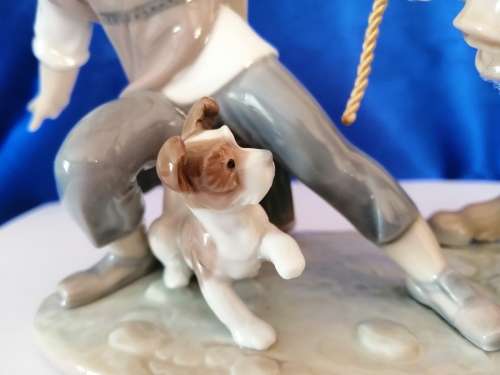 Lladro Figurine BOY WITH STUBBORN DONKEY AND DOG 5178 Retired