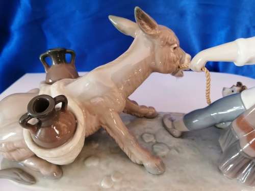 Lladro Figurine BOY WITH STUBBORN DONKEY AND DOG 5178 Retired