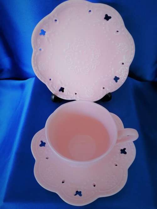 Pink Lace China Trio Perfect Balance Design Trio