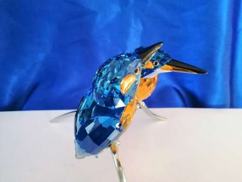 RARE SWAROVSKI CRYSTAL PARADISE BIRDS - KINGFISHERS BLUE TURQUOISE 945090 #
