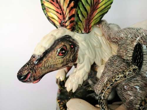 Ardmore Stunning Pair of Pangolin and Monkey Candle Holders Superb Detail