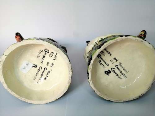 Ardmore Stunning Pair of Pangolin and Monkey Candle Holders Superb Detail