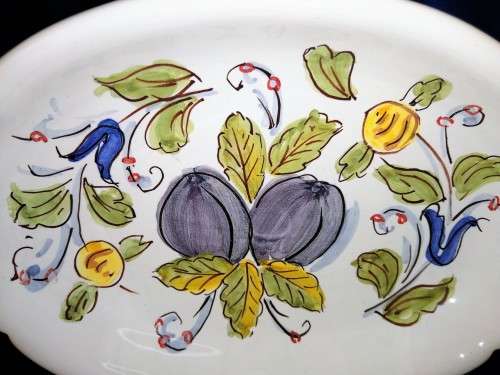 Two Hand Painted Oval Dishes Colari A Mano