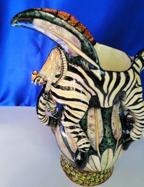 Ardmore Stunning Zebra and Monkey Jug Superb Detail #