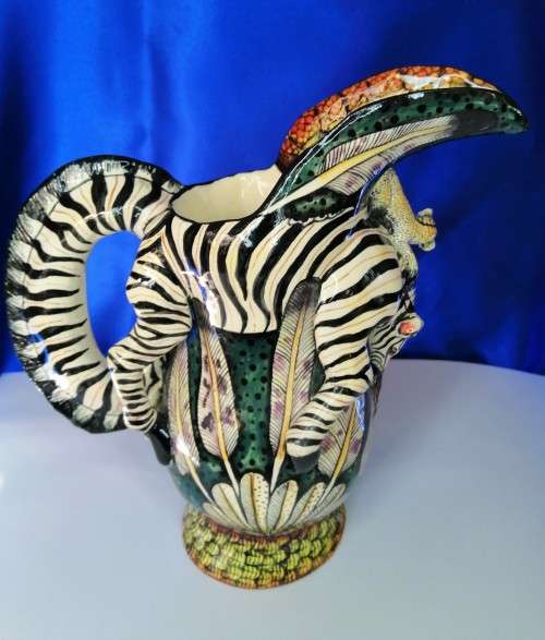 Ardmore Stunning Zebra and Monkey Jug Superb Detail #