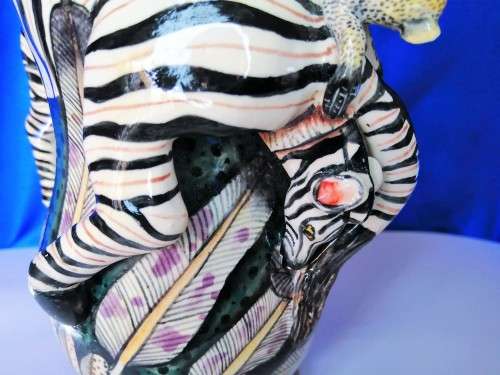 Ardmore Stunning Zebra and Monkey Jug Superb Detail #