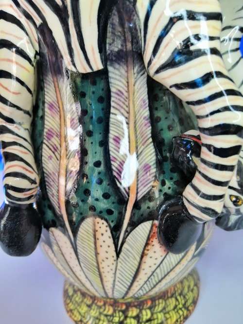 Ardmore Stunning Zebra and Monkey Jug Superb Detail #