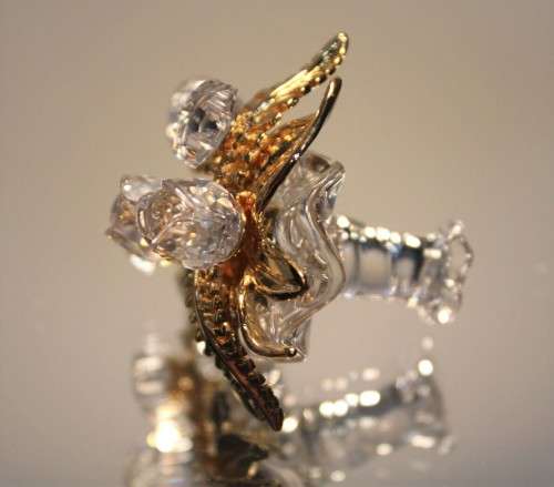 SWAROVSKI CRYSTAL MEMORIES CLASSICS WEDDING BOUQUET 18c GOLD PLATED #