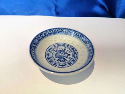 Small Chinese Rice Blue and White Dish