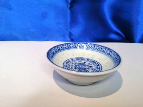 Small Chinese Rice Blue and White Dish