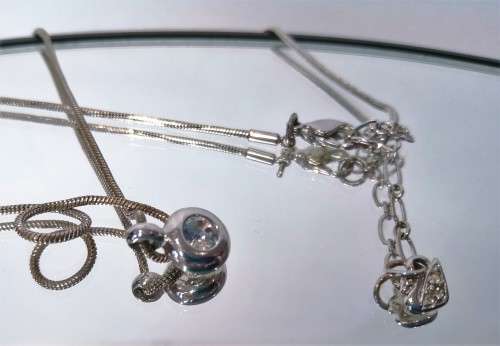 Genuine Swarovski Crystal Silver Pendant   #