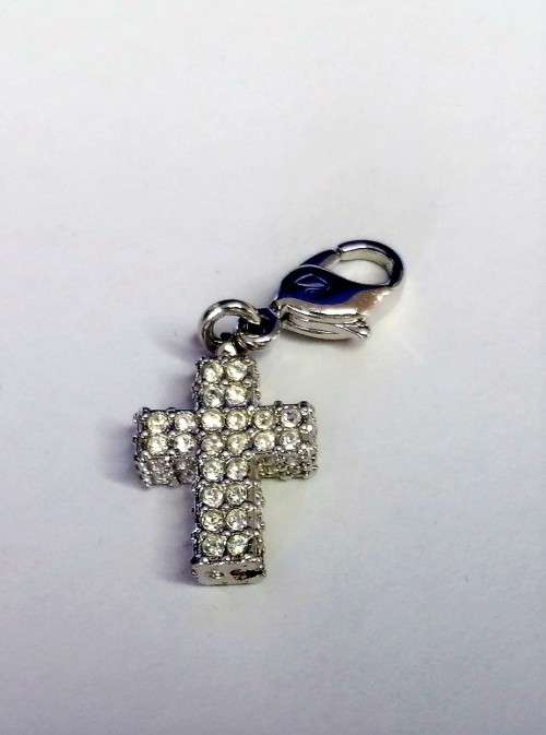 Genuine Swarovski Charm Bracelet Clip On Charm -  Crystal Cross.   #