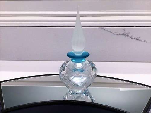 SWAROVSKI SILVER CRYSTAL ORIENTAL FLACON PERFUME BOTTLE MINT NIB  #