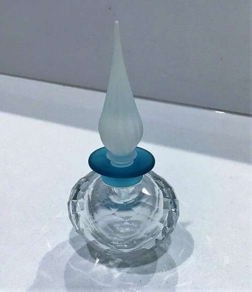 SWAROVSKI SILVER CRYSTAL ORIENTAL FLACON PERFUME BOTTLE MINT NIB  #