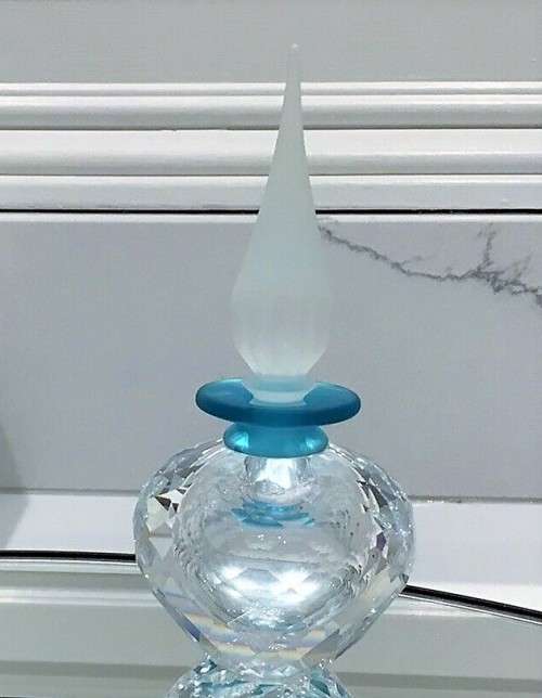 SWAROVSKI SILVER CRYSTAL ORIENTAL FLACON PERFUME BOTTLE MINT NIB  #