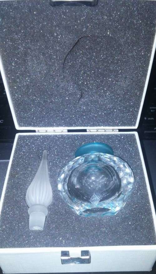 SWAROVSKI SILVER CRYSTAL ORIENTAL FLACON PERFUME BOTTLE MINT NIB  #