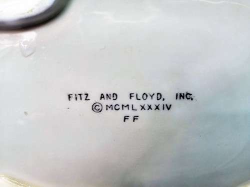 Vintage 1983 Fitz and Floyd Porcelain Pig For the French Market Serving Dish and Plate #