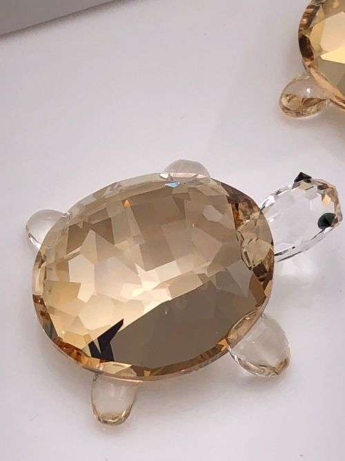 Swarovski Crystal Baby Tortoises Golden Shadow Retired 1130268