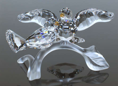 SWAROVSKI CRYSTAL `TURTLEDOVES` BOXED #