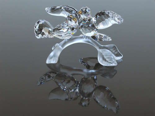 SWAROVSKI CRYSTAL `TURTLEDOVES` BOXED #