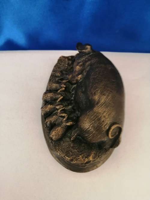 Vintage Basil Matthews Bronze Mother Pig with Piglets  #