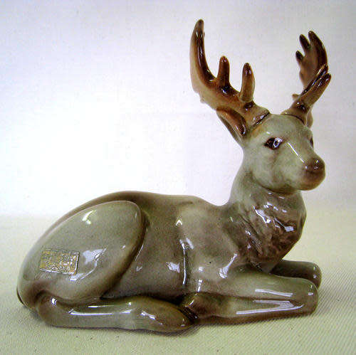 Very Rare Bretby Stag Deer Porcelain Figure, c 1900